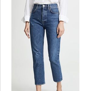 New Agolde riley high rise crop straight jeans